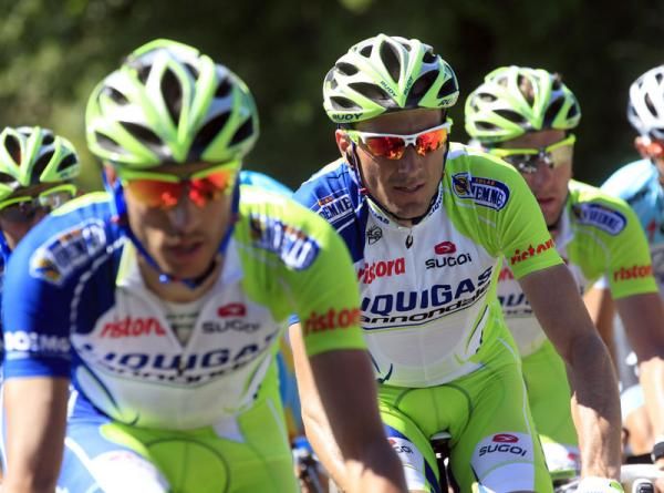 The Liquigas-Cannondale team on the front