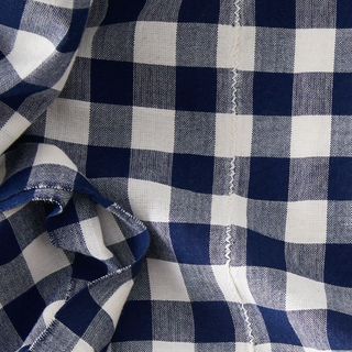 dark blue gingham tablecloth