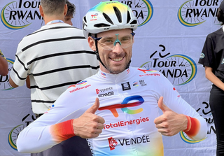 Pierre Latour (TotalEnergies) acknowledges his ITT time was the best at Tour du Rwanda for the stage 5 victory