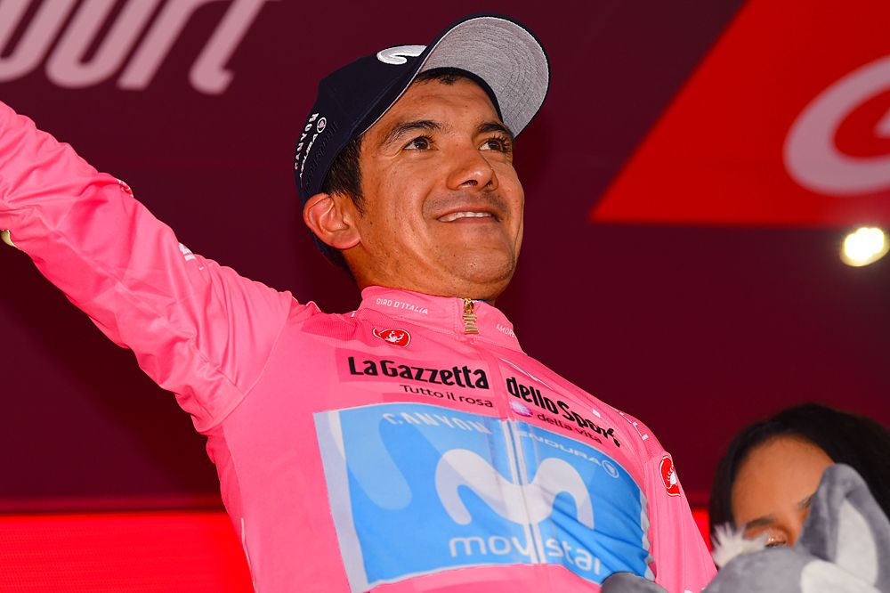 Richard Carapaz (Movistar) leads the overall classification after stage 18 at the Giro d'Italia