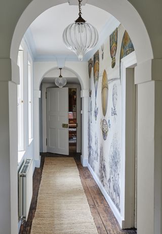 hall with balloon mural in a Georgian home
