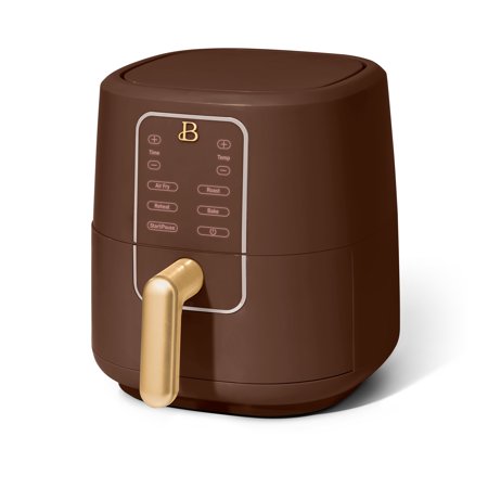 Beautiful 3 Qt Air Fryer With Turbocrisp Technology, Evergood Non-Toxic Ceramic Nonstick Coating, Chocolate by Drew Barrymore