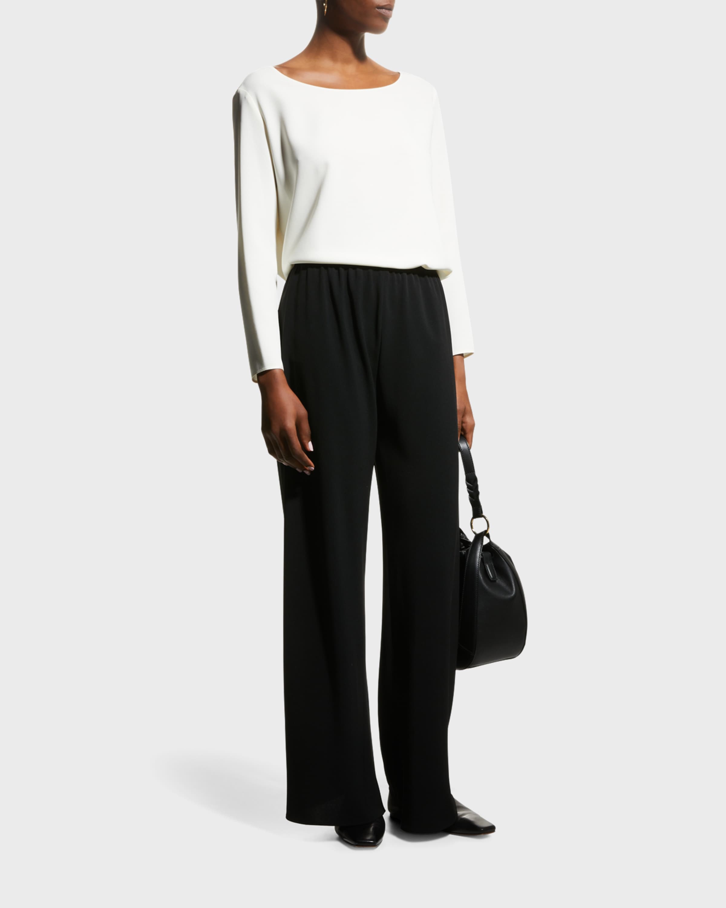 Gala Wide-Leg Crepe Pants