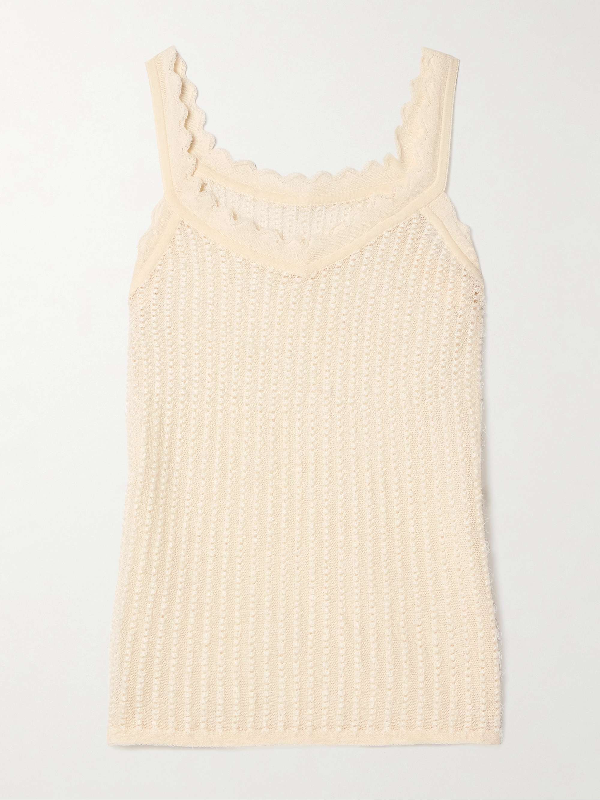 Ennio Scalloped Pointelle-Knit Tank