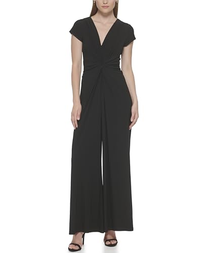Vince Camuto Women's Twist Front Jumpsuit, Black, Large