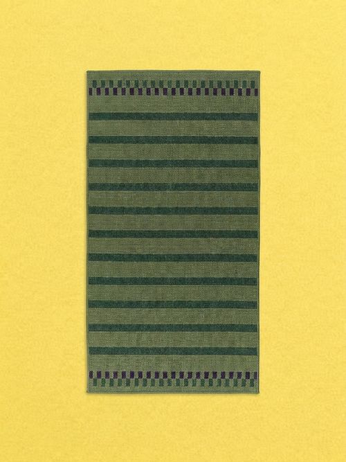 Korsning Rug Flatwoven, In/outdoor - Green Purple/stripe 2 ' 7 "x4 ' 11 "