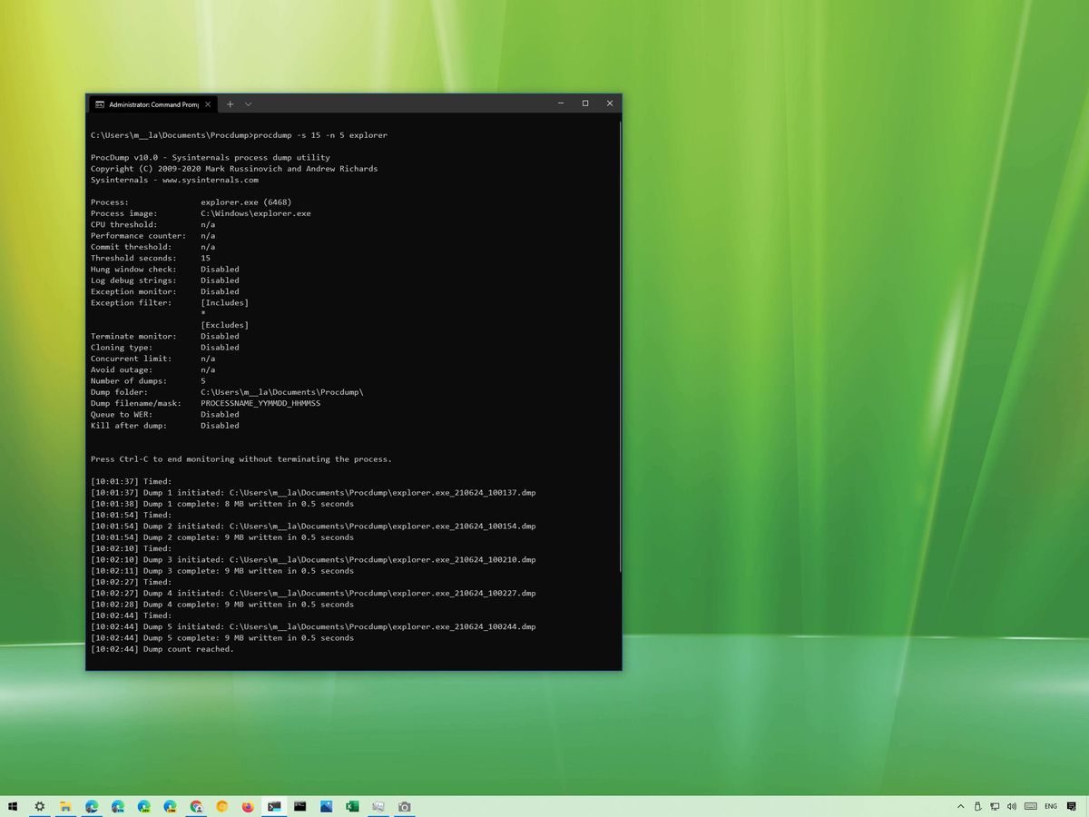 How to use ProcDump to create crash dump files on Windows 10 | Windows ...