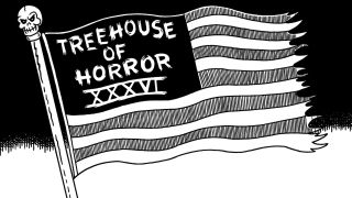 Black and white flag in The Simpsons Treehouse of Horror XXXVI