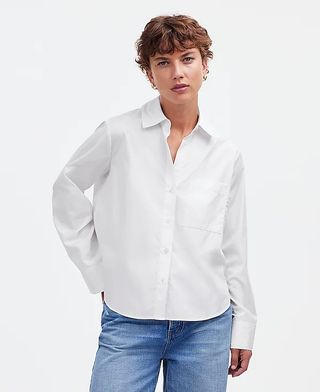 Madewell, Easy Y-Neck Button-Up Shirt