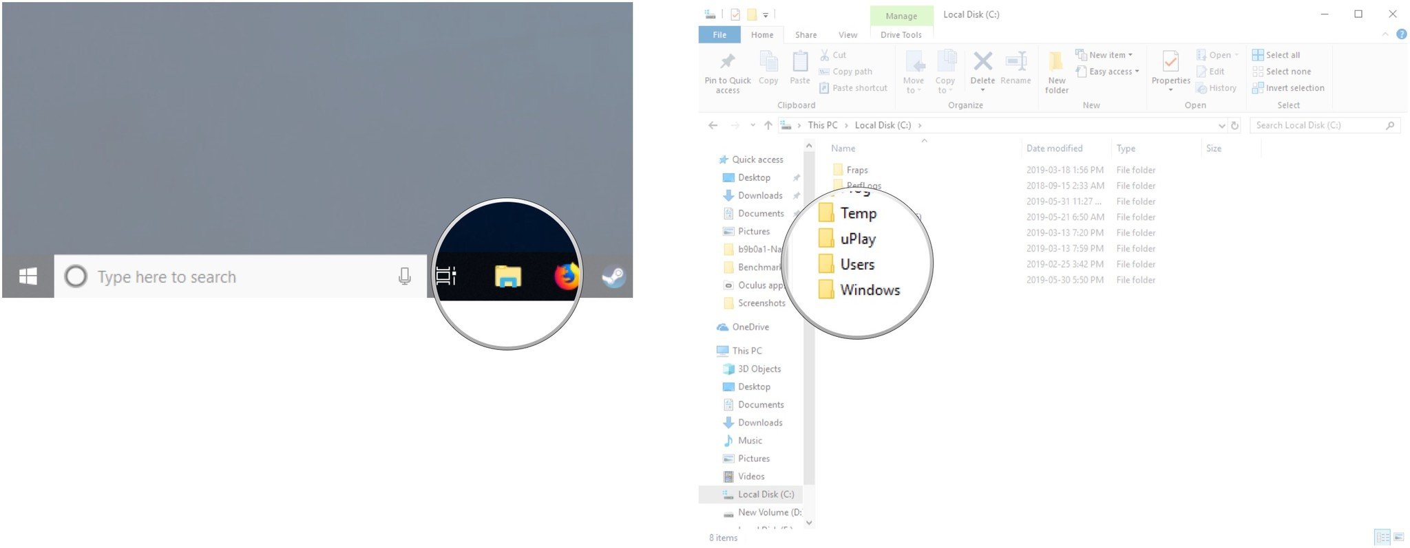 Launch File Explorer. Double-click Users.