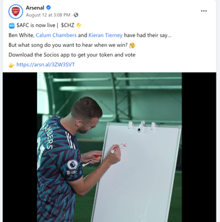 The Arsenal Facebook post (ASA/PA)