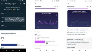 Sleep tracking metrics in the Fitbit app