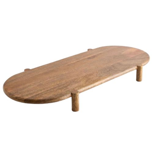 Natural Wood Footed Large Serving Board - Size One