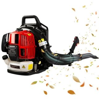 Syngar Leaf Blower With Backpack, Cordless Leaf Blowers for Lawn Care, 52cc 2 Stroke 174mph 530cfm Gas Powered Blower With Extention Tube for Home Blowing Leaf, Snow Blowing, Dust, Red