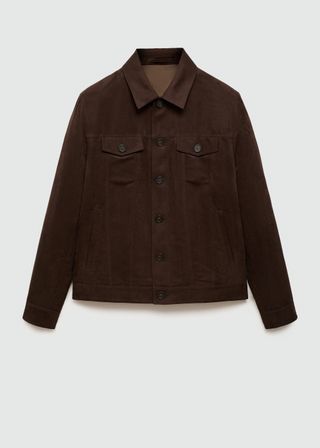 Suede-Effect Jacket With Pockets