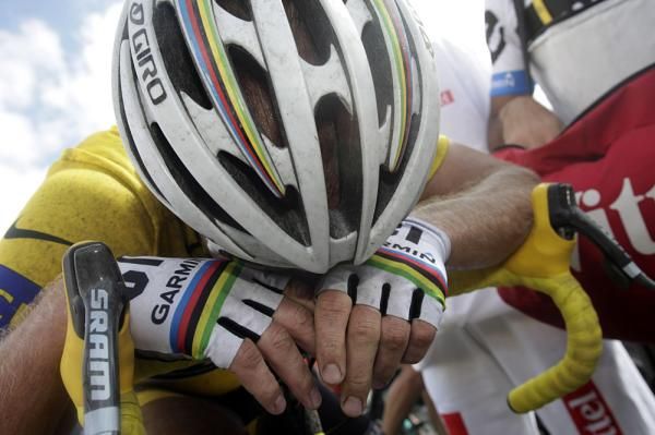 Thor Hushovd (Garmin-Cervelo) completely spent after spriting up the Mur de Bretagne.