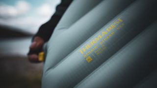 A close-up of an inflated Therm-a-Rest NeoAir XTherm NXT Sleeping Pad.