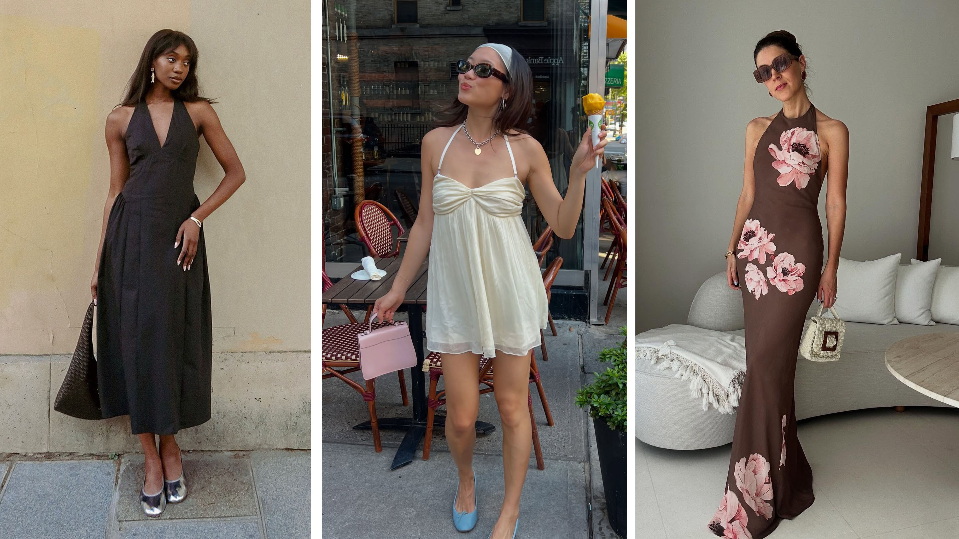 Women in halter dresses