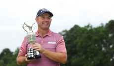 Padraig Harrington holds the Senior Open trophy