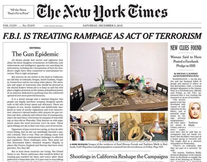 The New York Times ran an editorial calling for gun control on its front page
