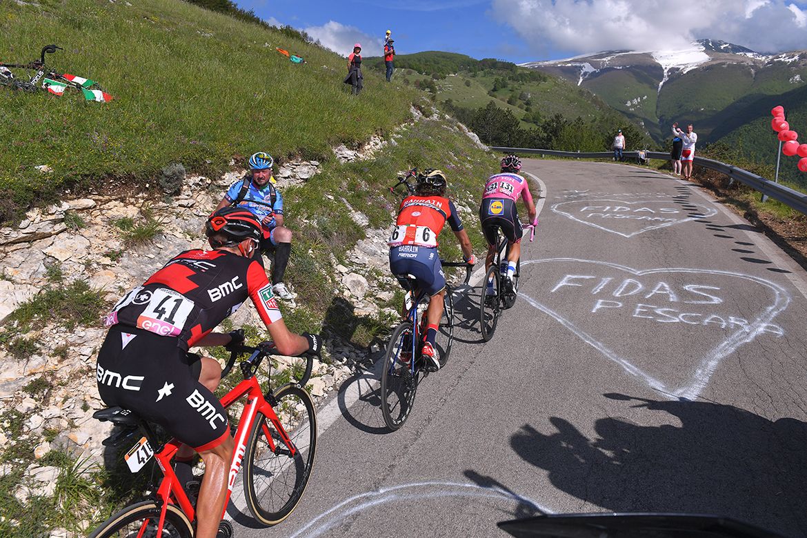 Bob Jungels (Quick-Step Floors) had his maglia rosa slip away on Blockhaus