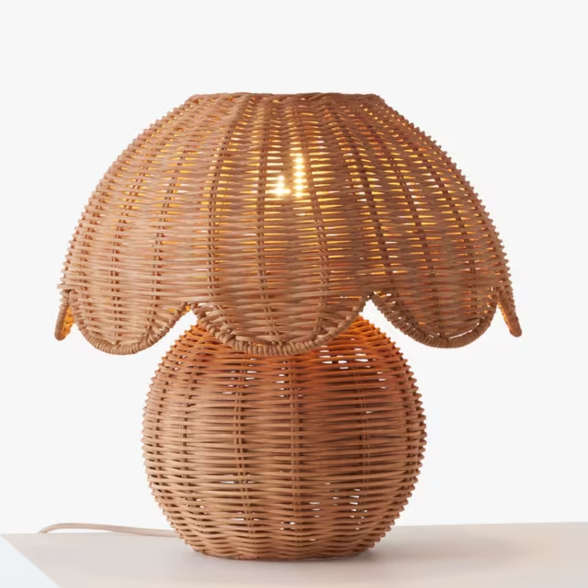 John Lewis Tissse woven rattan -hinge lamp