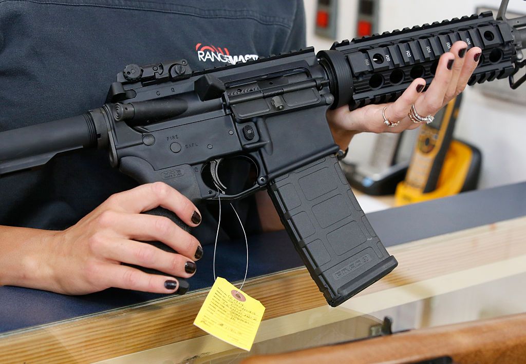 An AR-15 semi-automatic gun