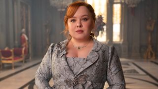 Nicola Coughlan as Penelope Bridgerton in Bridgerton. 