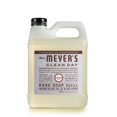 Mrs. Meyer's Clean Day Liquid Hand Soap Refill, Lavender Scent, 33 Ounce Bottle