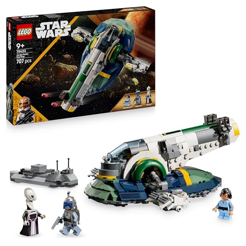 Lego Star Wars 75433 Jango Fett's Starship - Play &amp;amp; Display Toy With Rotating Wings &amp;amp; 3 Minifigures Incl. Boba Fett - Attack of the Clones Gift for 9+ Year Old Boys &amp;amp; Fans