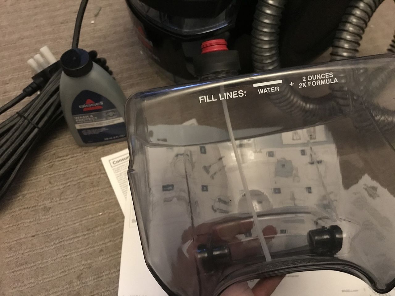 setting up the Bissell SpotClean Pro