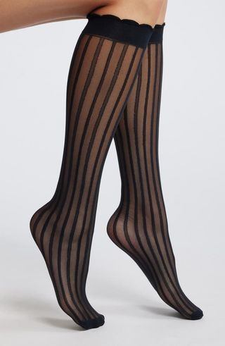 Stripe Sheer Knee High Socks