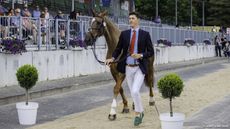 Luhm&uuml;hlen Horse Trials final trot-up: GBR-Will Rawlin presents The Partner during the 1st Horse Inspection for the CCI5*-L. 2023 GER-Longines Luhmuehlen Horse Trials. Luhmuehlen, Germany. Wednesday 14 June 2023. Copyright Photo: Libby Law Photography