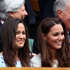 Kate Middleton and her sister Pippa Middleton attend the Wimbledon Tennis Championships