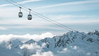 Ski gondola in Chamonix