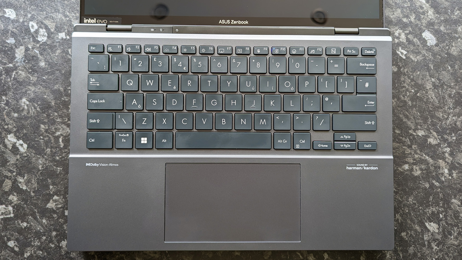 ASUS Zenbook Duo (2024) UX8406 keyboard viewed from above
