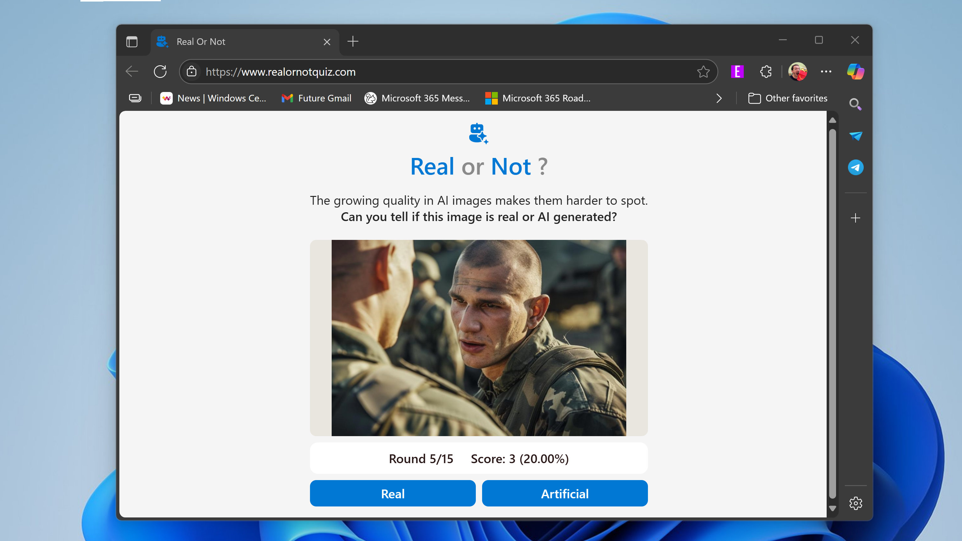 Real or Not quiz to identify AI images