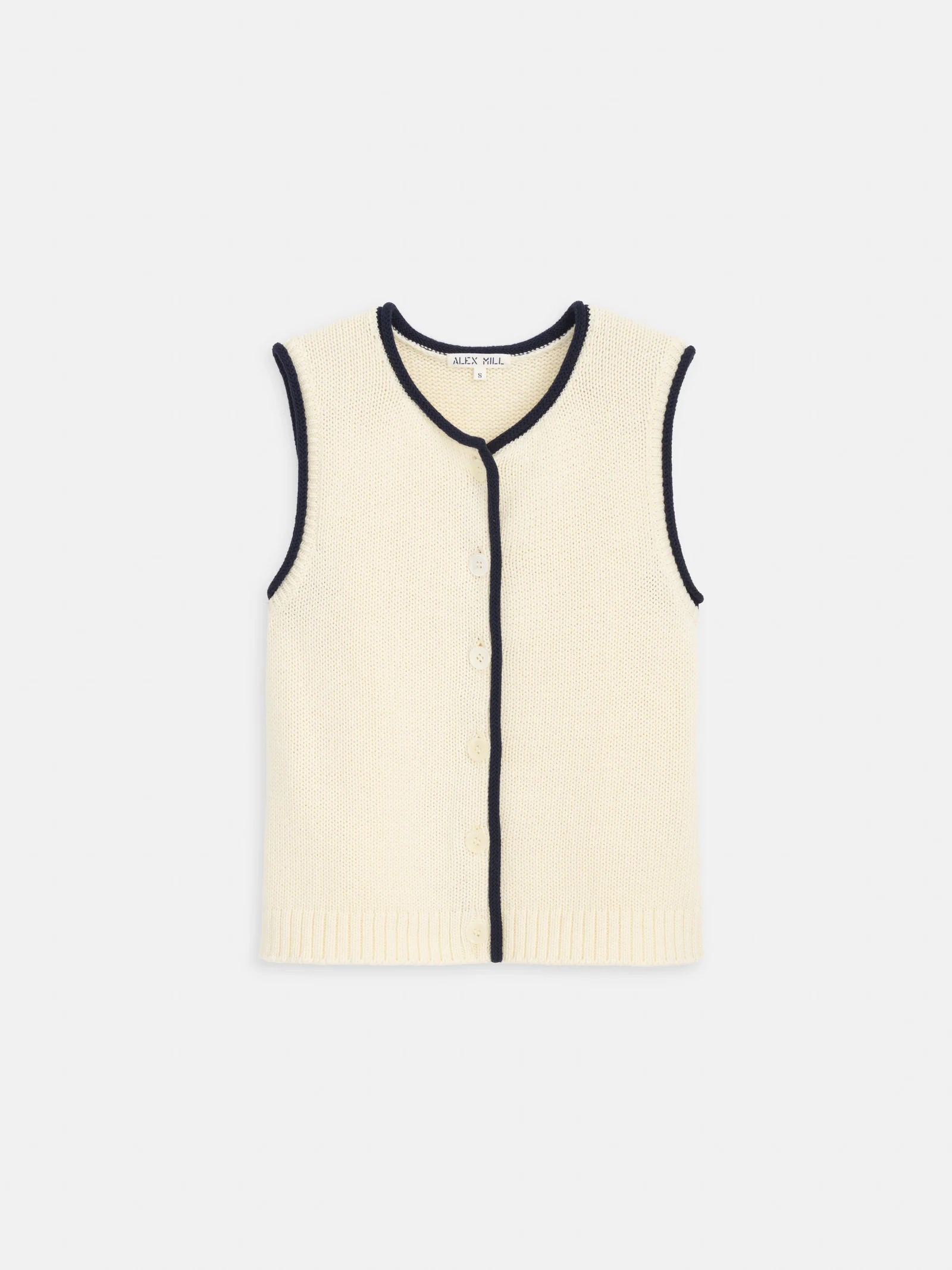 Alex Mill , Bridget Tipped Vest in Cotton