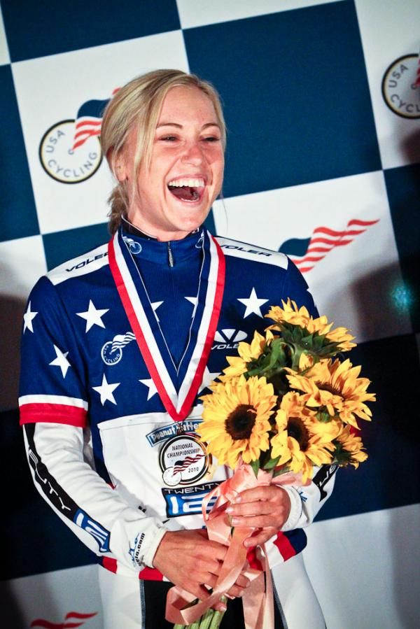 Shelly Evans (Peanut Butter &amp; Co) smiles after her success