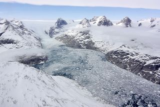 This image of a so-called ice melange was taken during an April 25 IceBridge flight.