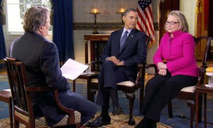 President Obama and Secretary of State Hillary Clinton speak with 60 Minutes correspondent Steve Kroft.