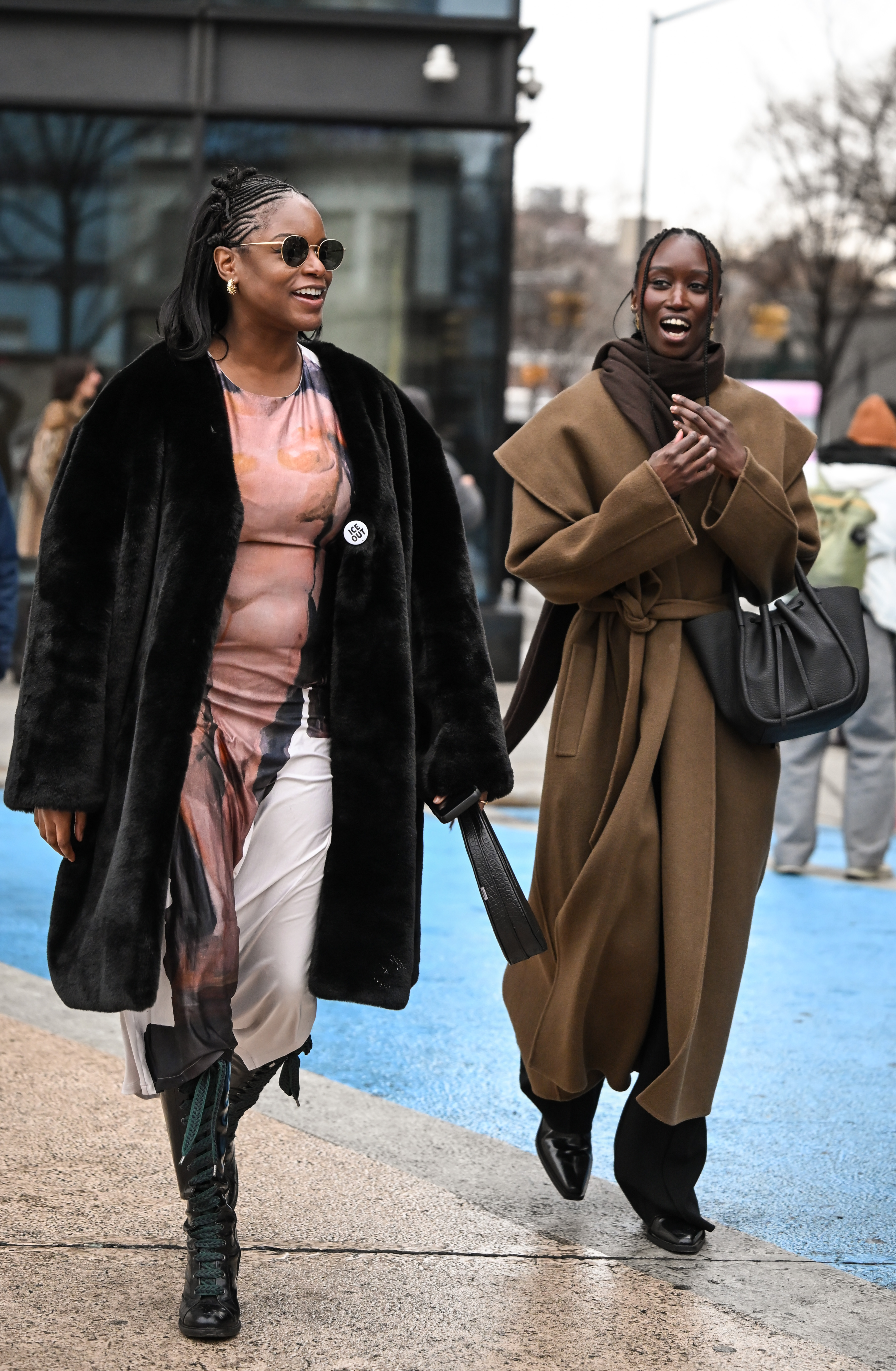 guests and designers at New York Fashion Week wearing Ice Out pins