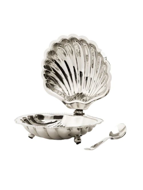 Clam Shell Serving Dish With Spoon