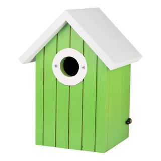 A Cedar Alpha Cedar Bluebird House in green