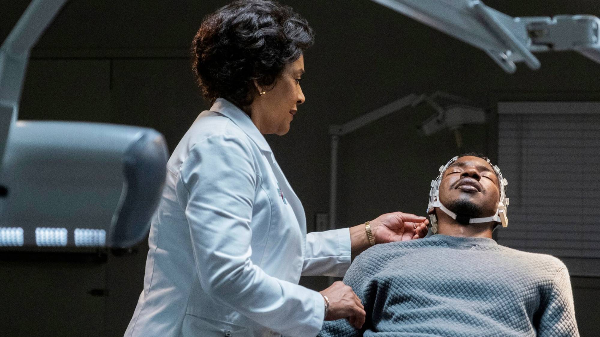 Phylicia Rashad and Mamoudou Athie in "Black Box" movie (2020)
