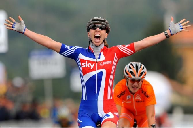 Nicole Cooke (Great Britain) celebrates her 2008 win