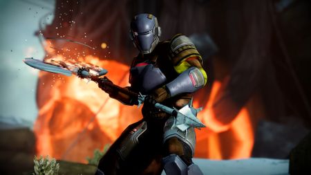 Destiny 2 Ash & Iron Major Update Trailer screenshot shows a character holding an axe.