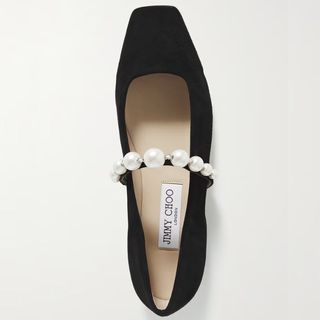 pearl strapped flats