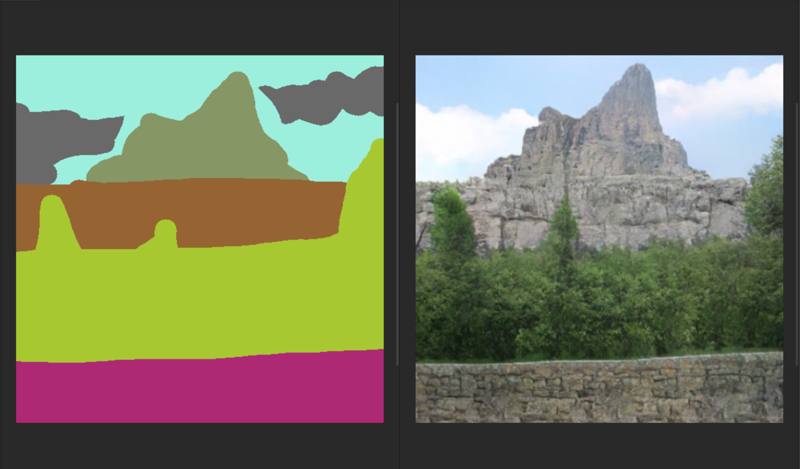 Nvidia Canvas showing a landscape scene
