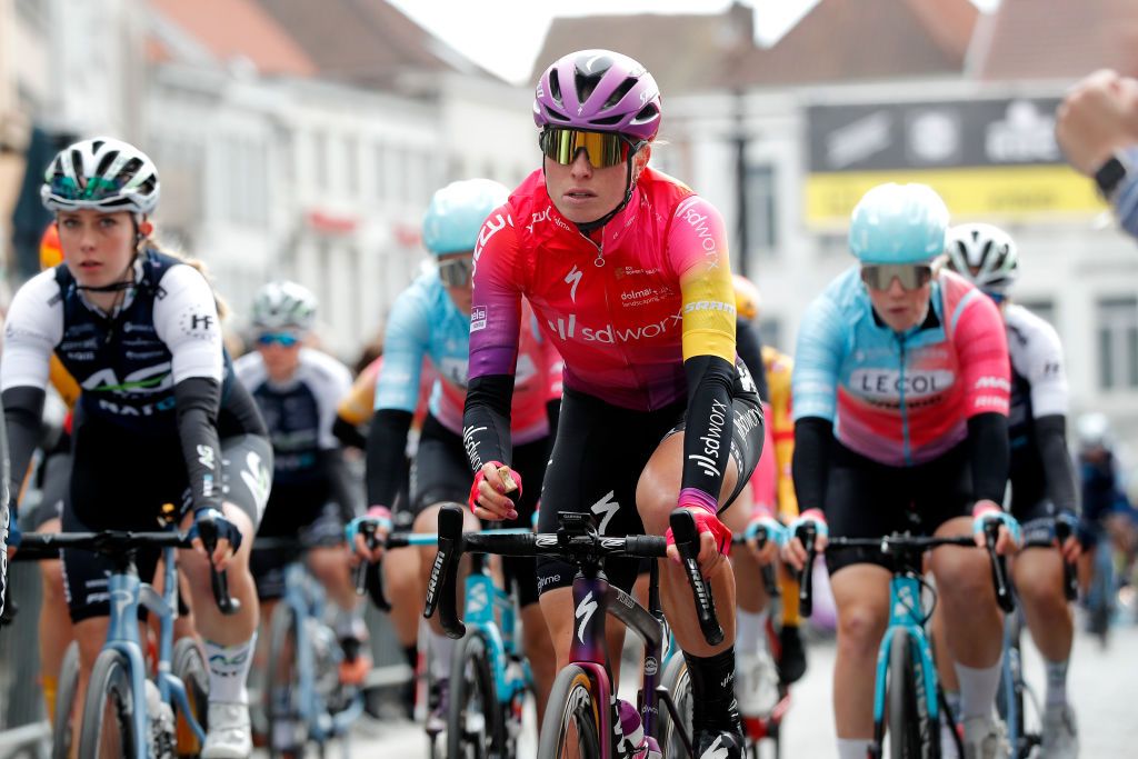OUDENAARDE BELGIUM APRIL 03 Demi Vollering of Netherlands and Team SD Worx prior to the 19th Ronde van Vlaanderen Tour des Flandres 2022 Womens Elite a 1586km one day race from Oudenaarde to Oudenaarde RVV22 RVVwomen on April 03 2022 in Oudenaarde Belgium Photo by Bas CzerwinskiGetty Images